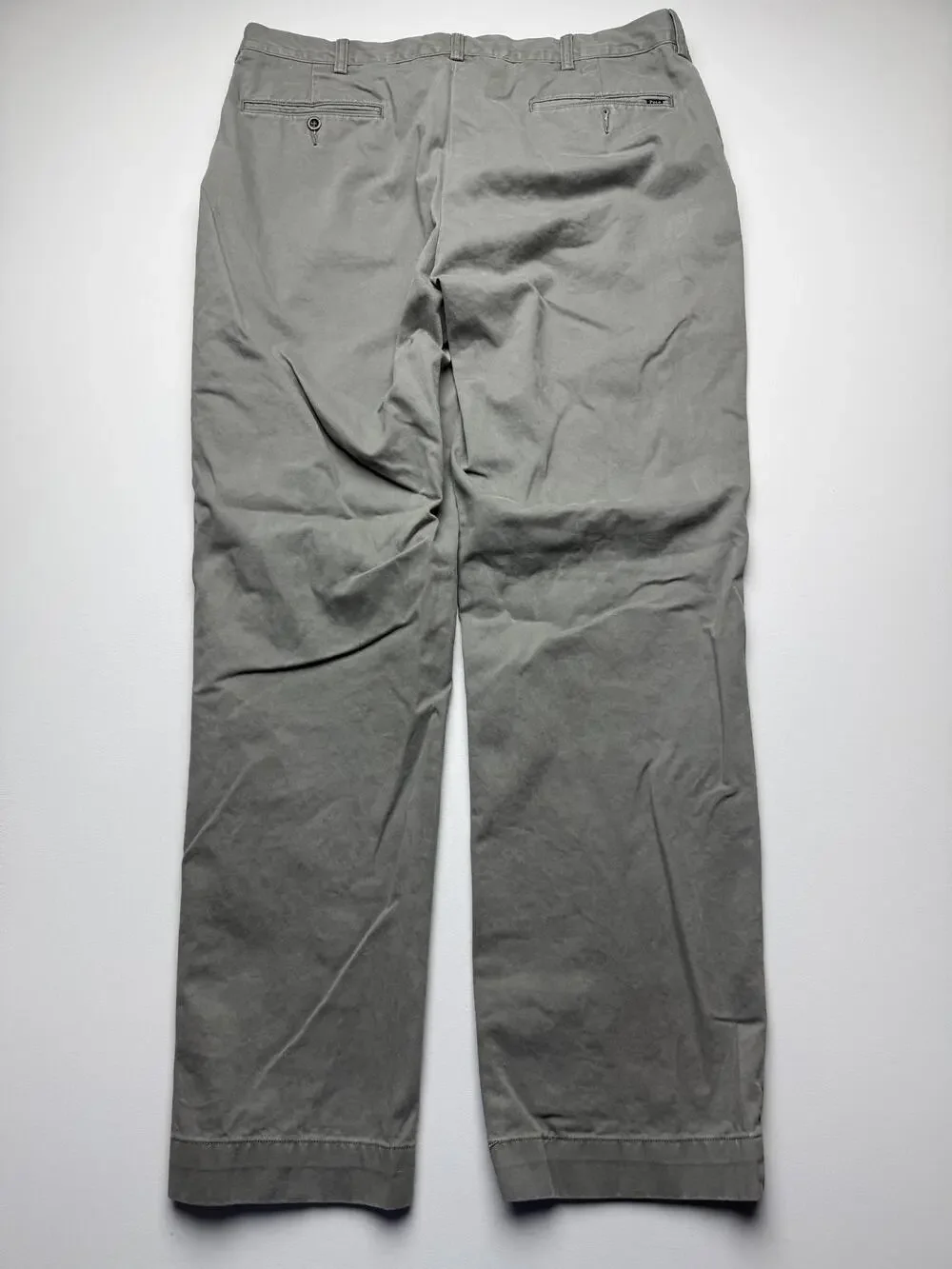 Polo Ralph Lauren Pants Mens 36x32 Gray Chino Flat Front Classic Casual